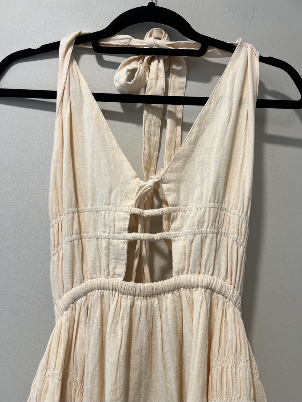 Free People Free-Est Angel Halter Cutout Maxi Dress Buttercream Medium - Picture 6 of 12